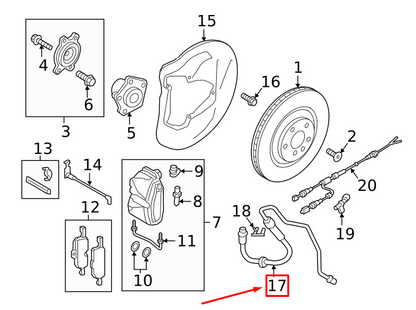NEW AUDI A5 SPORTBACK F5 FRONT LEFT BRAKE HOSE 8W0611707B ORIGINAL
