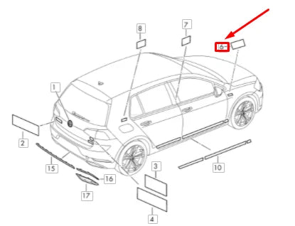 NEW VOLKSWAGEN GOLF 5G MK7 LEFT WING MANUFACTURER BADGE 5G0853688BFFOD ORIGINAL