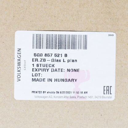 NEW VOLKSWAGEN GOLF MK7 FRONT LEFT DOOR MIRROR GLASS LHD USA 5G0857521B ORIGINAL