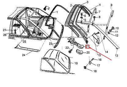 NEW BMW 3 E30 CONVERTIBLE HARDTOP RIGHT LOCK 54310006349 0006349 ORIGINAL