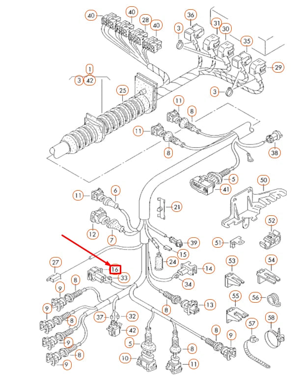NEW AUDI A4 B5 TEMPERATURE SENSOR FLAT CONTACT HOUSING 4PIN 357919754 ORIGINAL