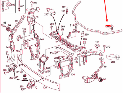 new mercedes-benz e w211 radiator upper support seal a2116280398 original