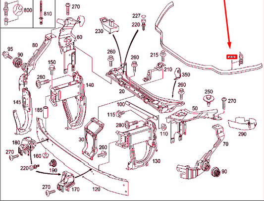 new mercedes-benz e w211 radiator upper support seal a2116280398 original
