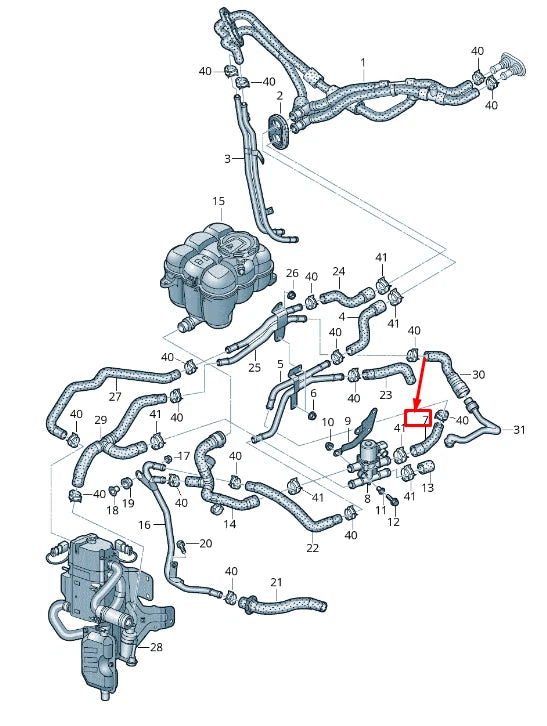 NEW AUDI Q7 4M ENGINE COOLANT HOSE 4M0819674J
