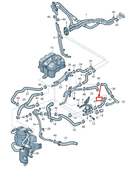 NEW AUDI Q7 4M ENGINE COOLANT HOSE 4M0819674J