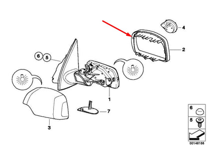 NEW BMW X5 E53 RIGHT DOOR WING MIRROR RING TRIM 51168254904 8254904 ORIGINAL