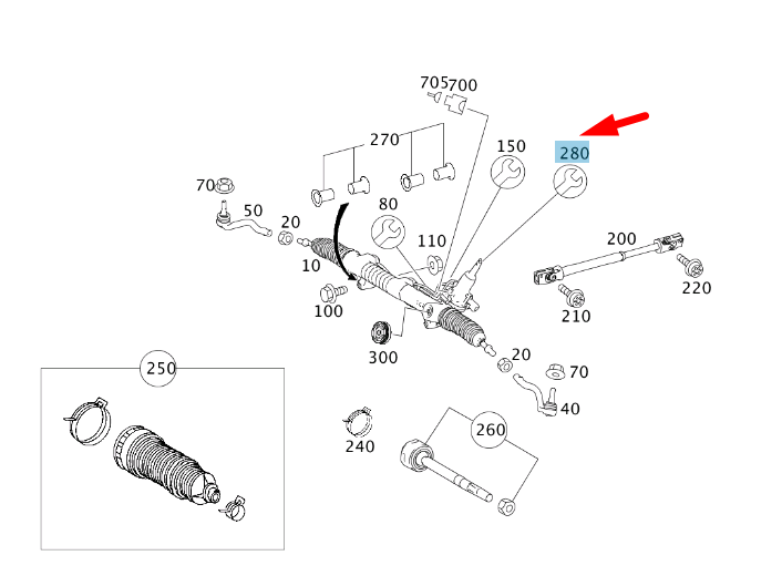 NEW MERCEDES-BENZ ML W164 STEERING GEAR PROTECTIVE CAP LHD A1644620057 ORIGINAL