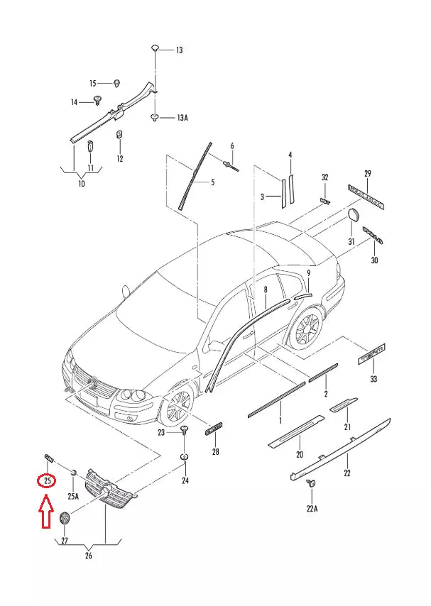 NEW VW JETTA MK5 GLI FRONT GRILLE CHROME BLACK BADGE 1K5853679AFXC ORIGINAL