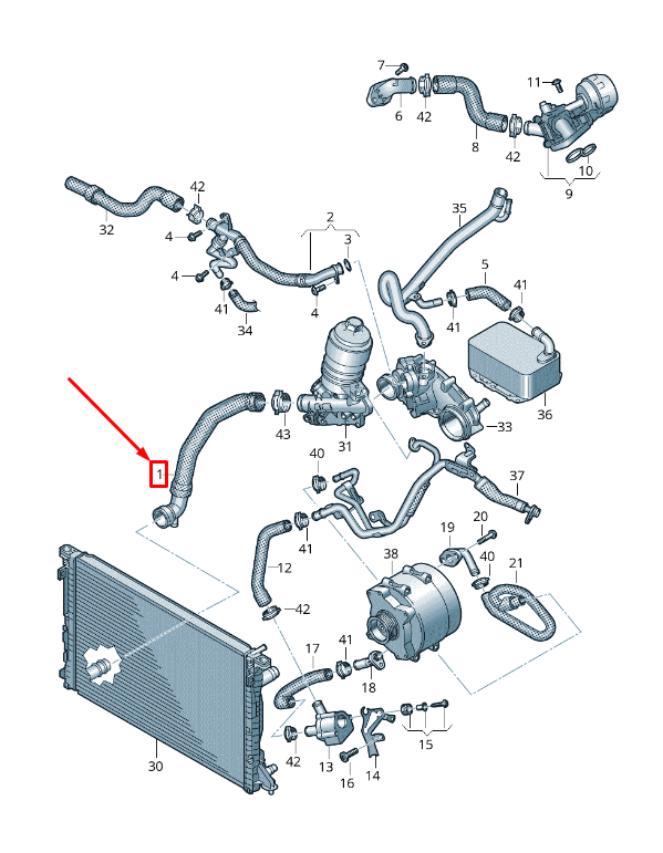 new audi a4 8w coolant hose with quick release coupling 8w0122055bd original