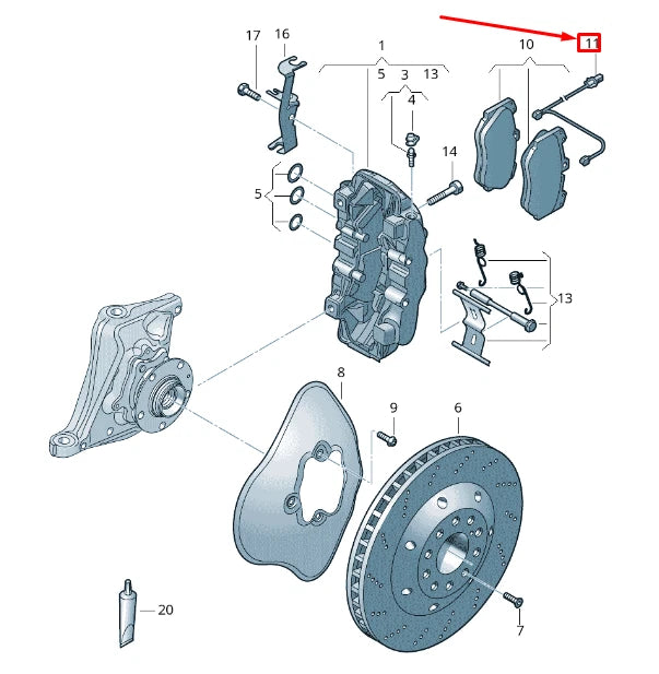NEW AUDI R8 4S FRONT DISC BRAKE PAD WEAR INDICATOR CONTACTS 4S0615437B ORIGINAL