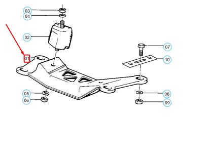 NEW BMW 3 E30 GEARBOX SUSPENSION CROSS MEMBER 23712225261 2225261 ORIGINAL