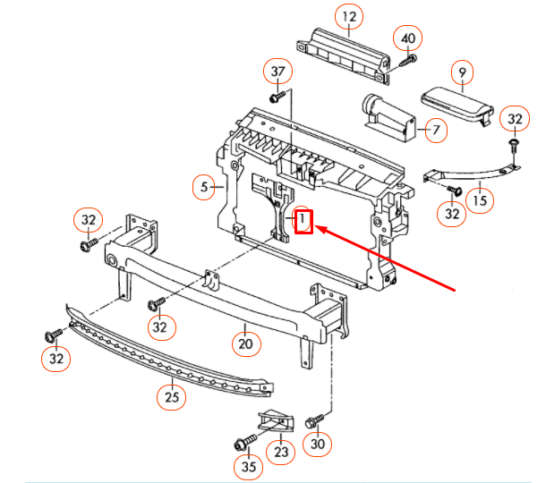NEW VOLKSWAGEN TIGUAN 5N MK1 RADIATOR LOCK CARRIER SUPPORT 5N0805567B ORIGINAL