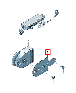 new vw jetta mk6 anti theft alarm siren holding bracket 5c0951227 original