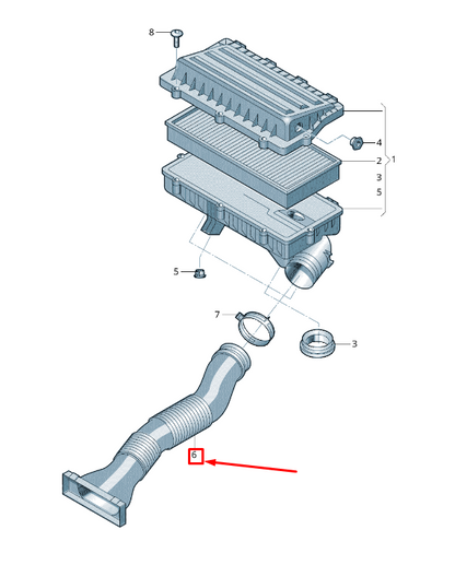 NEW VW POLO 6R ENGINE AIR INTAKE TUBE 6R0129618B ORIGINAL
