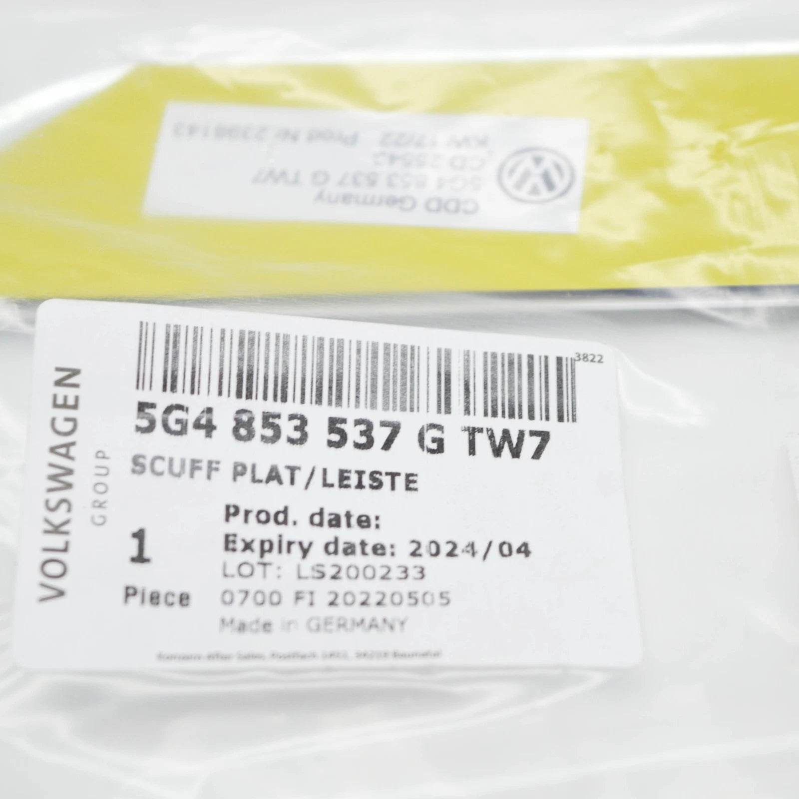 NEW VOLKSWAGEN GOLF MK7 5G FRONT SILL STRIP TRIM 5G4853537GTW7