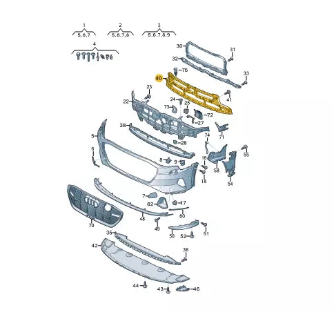 NEW AUDI E-TRON SPORTBACK GEA FRONT BUMPER CENTER GRILL 4KE807683A9B9