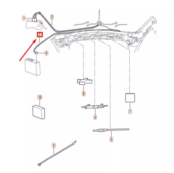 NEW VOLKSWAGEN BEETLE 9C ROOF ANTENNA WIRING CABLE 000098654 ORIGINAL