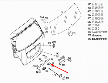 NEW MERCEDES-BENZ GL-CLASS X164 REAR LICENSE NUMBER PLATE A2518200166 ORIGINAL