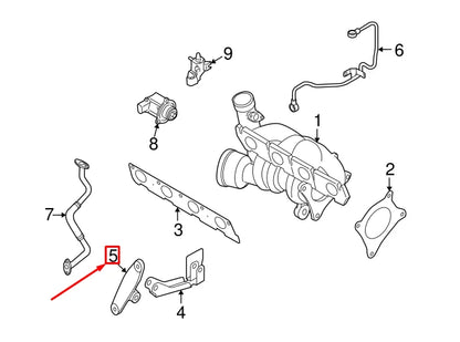 NEW AUDI A6 AVANT C6 OUTER TURBOCHARGER SUPPORT BRACKET 06D145533B ORIGINAL