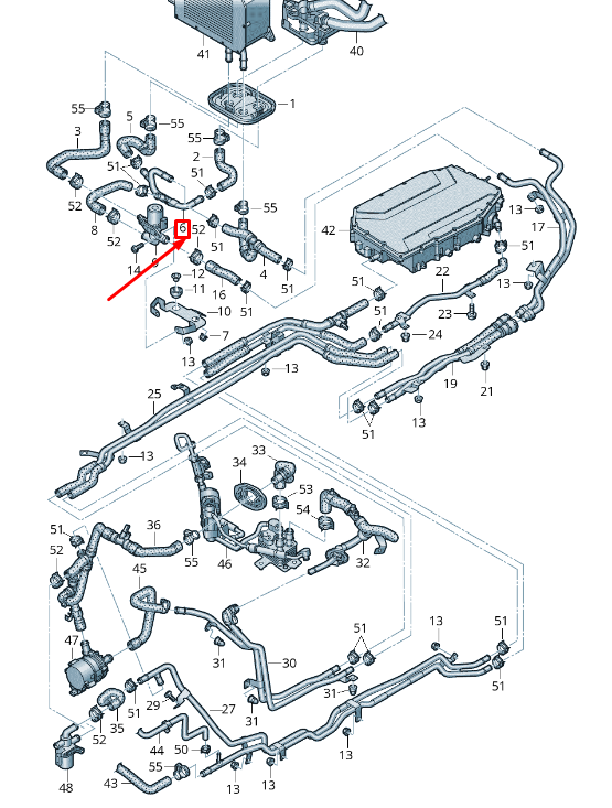 NEW AUDI Q5 FY ENGINE COOLANT PIPE 80A121071M ORIGINAL