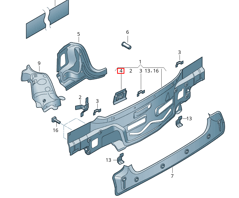 NEW VOLKSWAGEN AMEO LOCK CARRIER REINFORCEMENT 6RW813323 2017 ORIGINAL