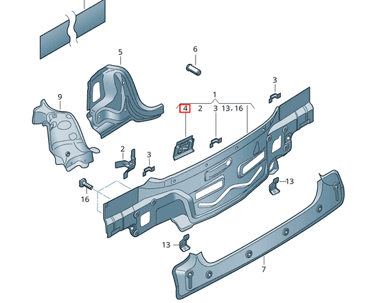 NEW VOLKSWAGEN AMEO LOCK CARRIER REINFORCEMENT 6RW813323 2017 ORIGINAL
