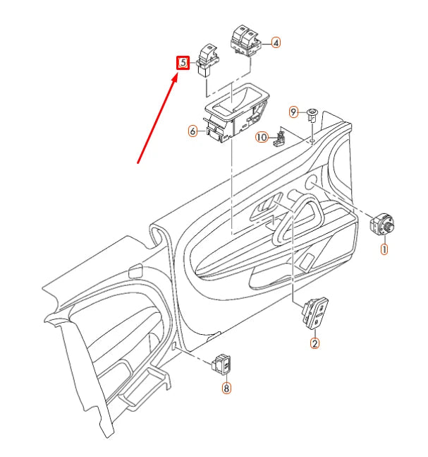 NEW VOLKSWAGEN TOUAREG 7L REAR DOOR WINDOW SWITCH 7L6959855CREH