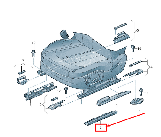 NEW AUDI A8 4H FRONT RIGHT OUTER LOWER GUIDE RAIL COVER 4H1881098DS5 ORIGINAL