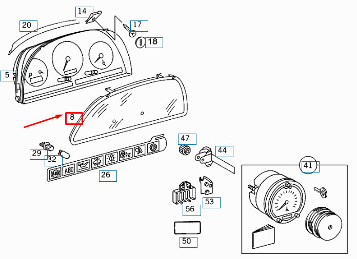 NEW MERCEDES-BENZ VITO W638 INSTRUMENT CLUSTER FACING A0005423358 ORIGINAL