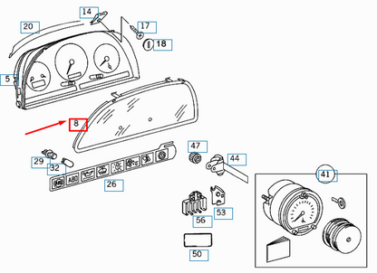 NEW MERCEDES-BENZ VITO W638 INSTRUMENT CLUSTER FACING A0005423358 ORIGINAL