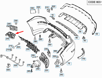 new mercedes-benz glk-class x204 rear right bumper bracket a2048856265 original