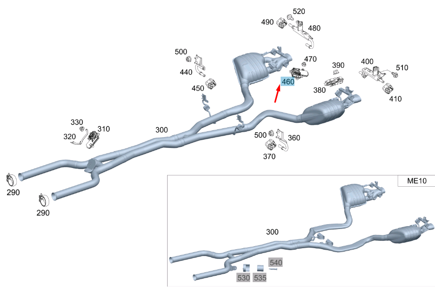 new mb amg gt x290 right rear exhaust gas flap actuator a2909064100 original