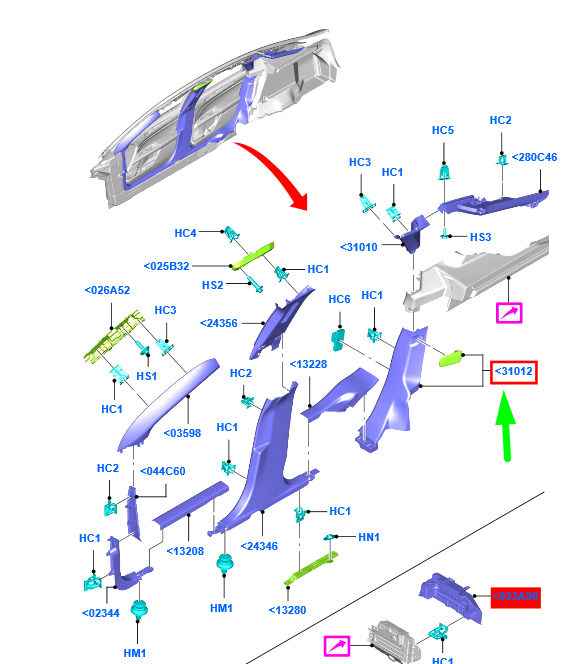 new ford mondeo mk4 rear left door quarter trim assy 2425790 original