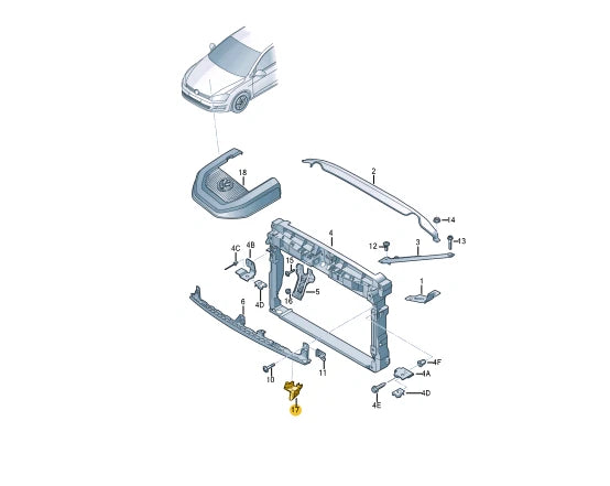 NEW VOLKSWAGEN E-GOLF MK7 RIGHT UPPER NOISE INSULATION PLATE 5GE121746 ORIGINAL
