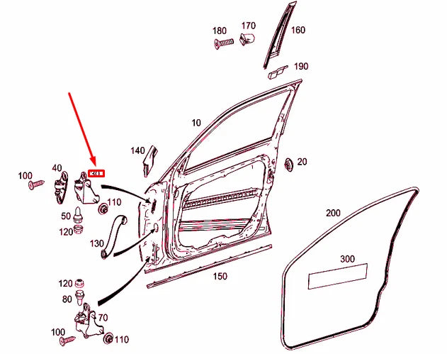 NEW MERCEDES-BENZ GLK X204 FRONT LEFT DOOR TOP HINGE A2047200937 ORIGINAL
