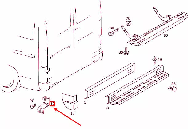 NEW MERCEDES-BENZ SPRINTER 903 REAR BUMPER RIGHT BRACKET A9018800414 ORIGINAL
