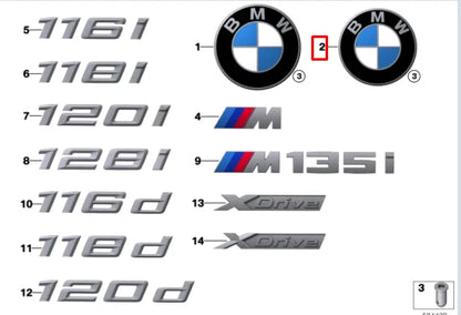 NEW BMW 1 F40 REAR TAILGATE BOOTLID BADGE 8492586 51148492586 ORIGINAL