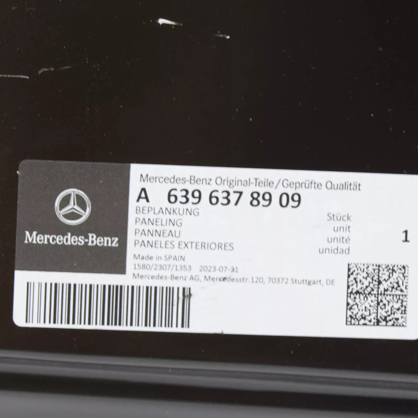 NEW MB VITO W639 REAR RIGHT ROCKER PANELLING A6396378909 ORIGINAL