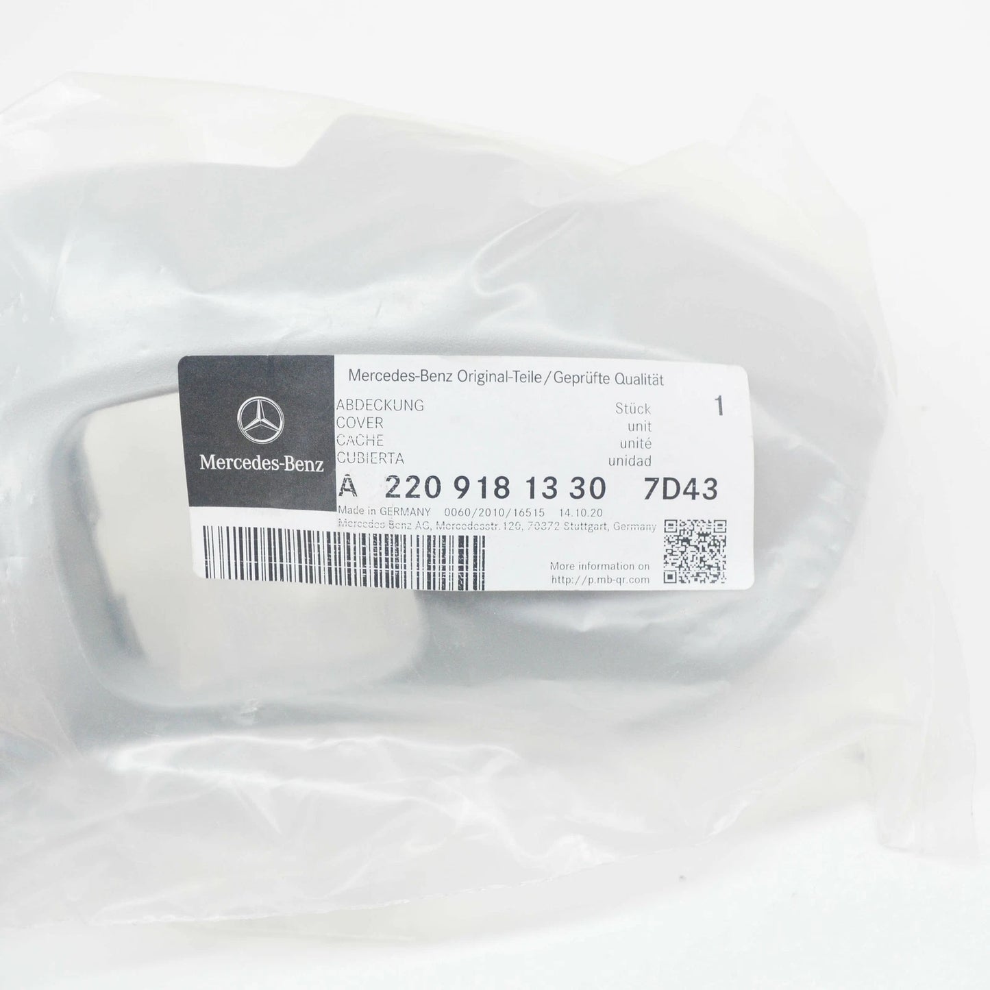 NEW MB S-CLASS W220 FRONT LEFT SEAT COVER TRIM A22091813307D43