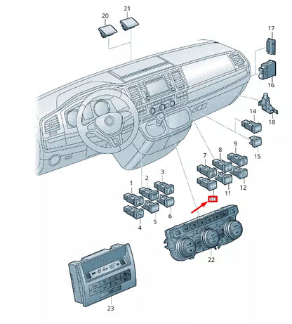 NEW VW TRANSPORTER T6 SLIDING DOOR ACTUAT. LEFT PUSHBUTTON 7E0959856EWHS