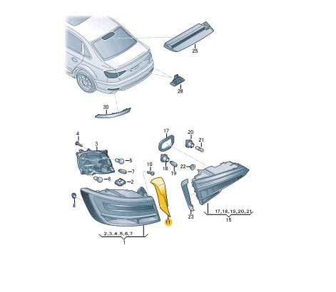 NEW AUDI A4 AVANT B9 REAR RIGHT TAILLIGHT TRIM 8W5945254A ORIGINAL
