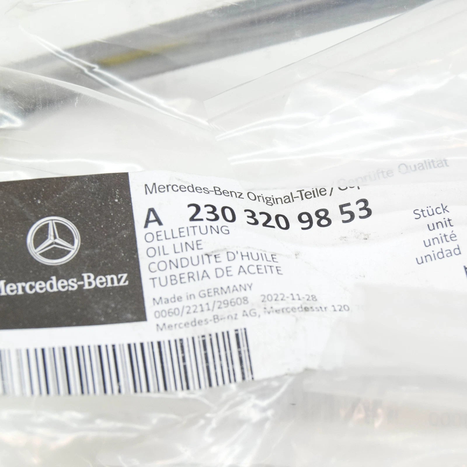 NEW MERCEDES-BENZ SL R230 HYDRAULIC OIL LINE A2303209853 ORIGINAL