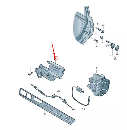 NEW VW TOUAREG 7P MK2 FRONT RIGHT DOOR LOCK RETAINING BRACKET 7P0837868A