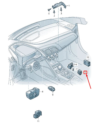 NEW AUDI R8 4S CENTRAL CONSOLE PARKING BRAKE SWITCH LHD 4S1927225A