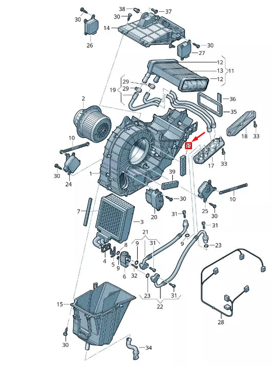 NEW VW TOUAREG 7P MK2 EVAPORATOR FOAM BLOCK 7L0820577