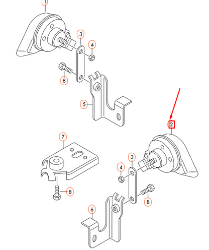 NEW VOLKSWAGEN AMAROK HIGH TONE SIGNAL HORN 5C0951223C ORIGINAL