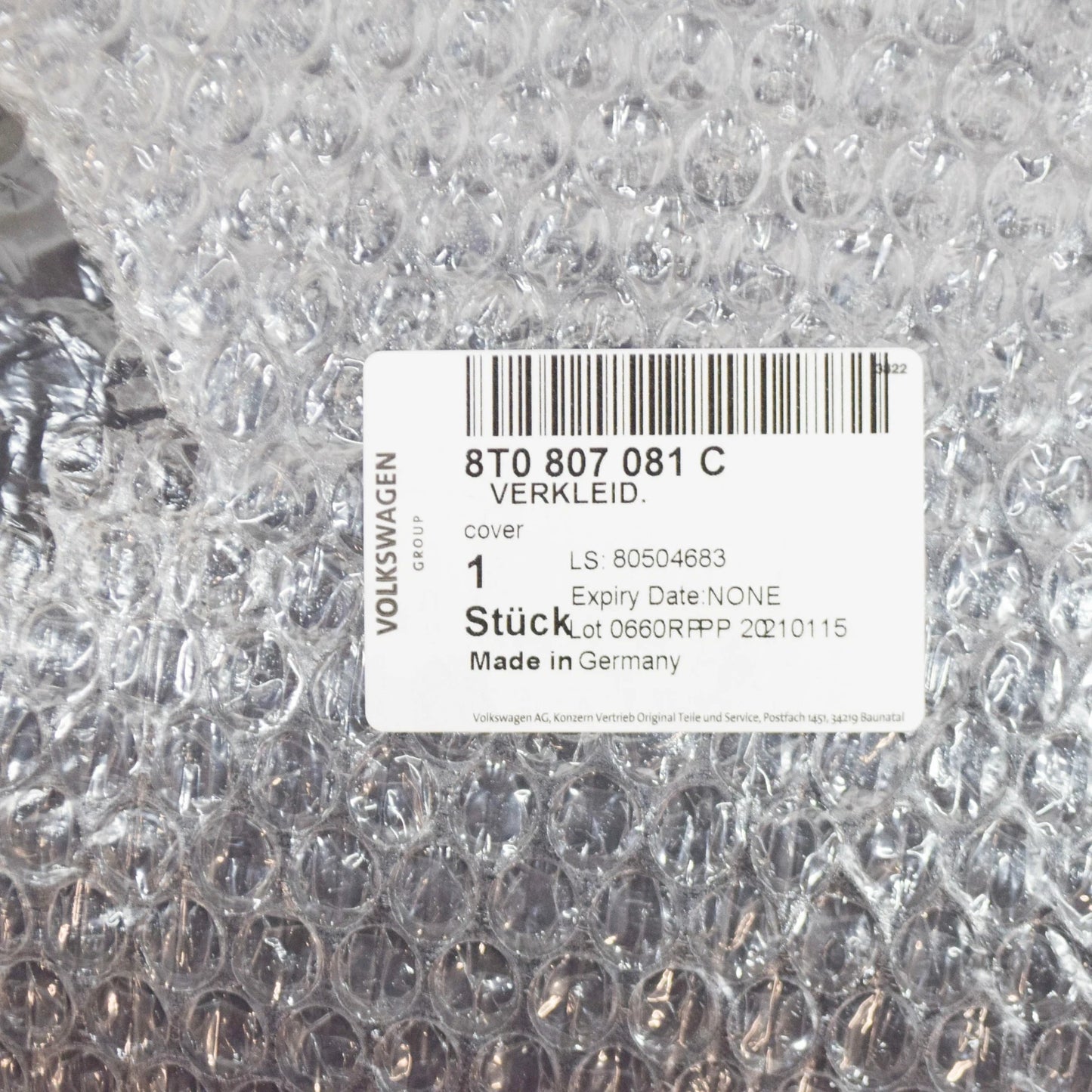 NEW AUDI RS5 8T3 FRONT BUMPER UPPER COVER SLAM PANEL 8T0807081C