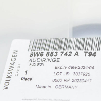 NEW AUDI A5 CABRIO F5 BLACK GLOSSY BOOTLID BADGE 8W6853742AT94 ORIGINAL