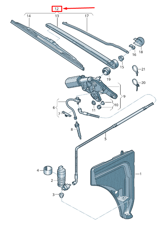 NEW AUDI Q7 4M REAR GLASS WIPER ARM WITH WIPER BLADE 4M0955405B1P9 ORIGINAL