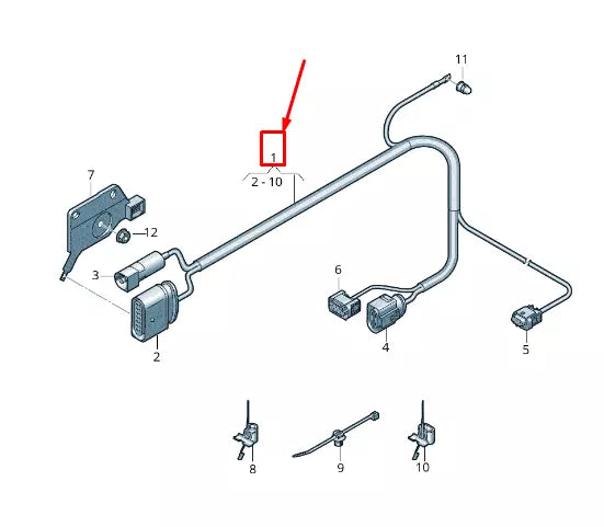 NEW VW TOUAREG CR REAR AXLE ADAPTER CABLE LOOM 4M0971165AC